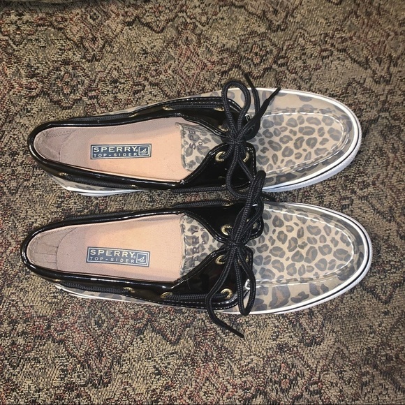 Sperry Topsiders loafers cheetah and black patent, size 7.5 - Picture 4 of 7